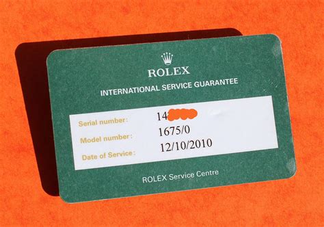 rolex international service guarantee card